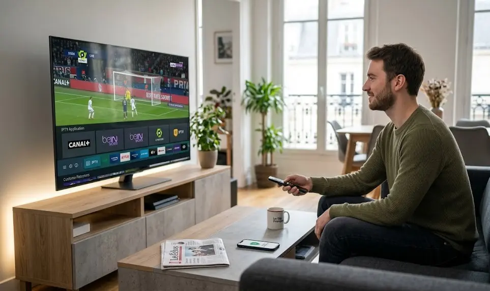 Un routeur Internet à côté d'une télévision, avec une illustration graphique superposée montrant un cadenas de sécurité déverrouillé.